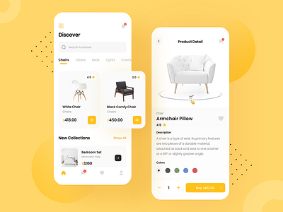 Furniture App app app design chairs design furniture mobile ui uiux ux