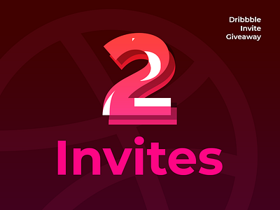 Dribble Invite Giveaway banner design dribble invite giveaway illustration invitation invite orange pink ui web banner