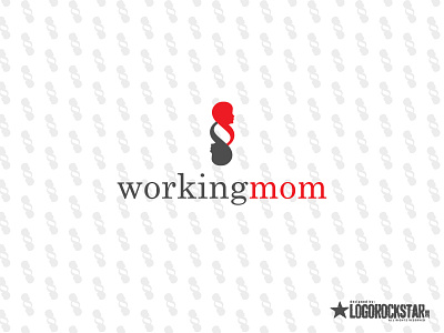 WorkingMom branding head law logo mom red woman working