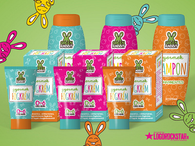 Green Rabbit Kids Cosmetics packaging & branding branding cosmetics kids packaging rabbit shampoo toothpaste