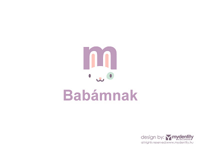 "For my baby" luxury kids goods branding bunny kids logo luxury negative space