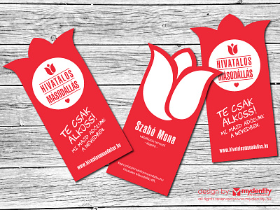 "Official Second Job" branding and packaging artisan craftsman dye cut logo red tulip