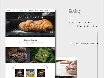 Bâba - F&B Portal bakery cake desktop food healthy portal typography ui ux vietnamese webdesign website