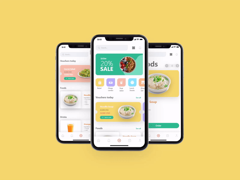 Food Delivery Mobile Application - MC's Food cuise deliver design food food and drink food app ui ux vietnamese