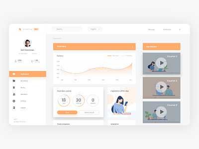 LMS E-learning platform - AOD app design elearning illustration lms platform design ui ux