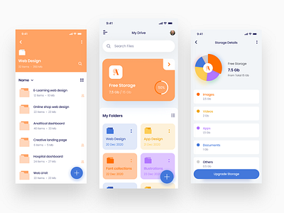 Amber's Cloud Storage Mobile app app cloud app design mobile ui ux