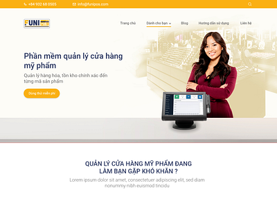 FUNI POS - Point of Sale’s product website business devices point of sale sale management ui ux website