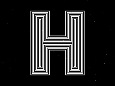 Letter H, 36daysoftype 2020 36days 36daysoftype 36daysoftype h 36daysoftype07 abstract geometry black white branding geometric abstraction geometrical type graphic design identity kinetic typography letter h lettering logo logotype op art optical illusion striped lines visual effect
