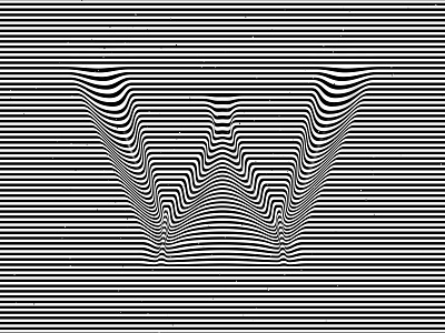 Letter W, 36daysoftype 2020 36days 36daysoftype 36daysoftype w 36daysoftype07 abstract geometry black white geometric abstraction geometrical type graphic design hypnotic kinetic typography letter w op art opart optical illusion striped lines trippy visual effect