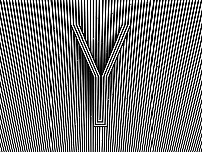 Letter Y, 36daysoftype 2020 36days 36daysoftype 36daysoftype y 36daysoftype07 abstract geometry black white geometric abstraction geometrical type graphic design hypnotic kinetic typography letter y op art opart optical illusion striped lines trippy visual effect