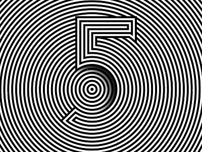 Number 5, 36daysoftype 2020 36days 36daysoftype 36daysoftype 5 36daysoftype07 abstract geometry black white geometric abstraction geometrical type graphic design hypnotic kinetic typography letter 5 op art opart optical illusion striped lines trippy number visual effect