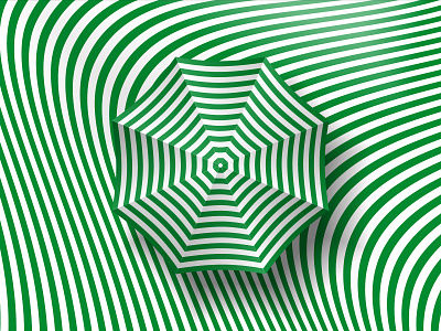 Umbrella abstract abstraction color graphic design green hypnotic illustration kinetic montreux jazz festival music op art opart optical illusion psychedelic striped trippy umbrella visual effect