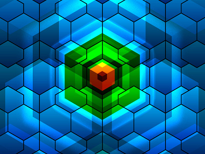 Interpolation algorithm cell color engineering data design dimension gradient cube graphic interpolation hexagon honeycomb isometric artwork visual art