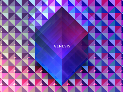Genesis 3d cube conceptual artwork dynamic tiles genesis graphic design halftone light effect planetary geology square tectonics triangles visual art