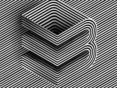 Number «3» /36daysoftype 3 36days 3 36daysoftype 36daysoftype06 black white digital design graphic artist isometric kinetic poster op art optical illusion visual graphics