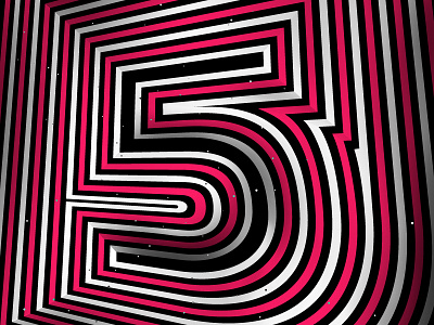 Number «5» /36daysoftype 36days 5 36daysoftype 36daysoftype06 digital design graphic artist hypnotic effect kinetic poster number 5 op art optical illusion striped type visual graphics