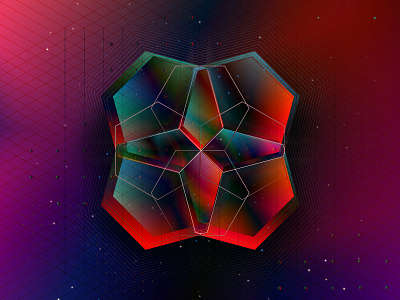 Crystal geometry color symbol digital graphics geometric graphic design hexagon isometric grid mark multi colored gradient sacred geometry sign star visual effect