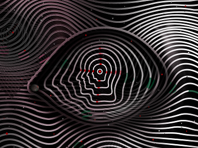 Surveillance abstract head digital graphics eye future futuristic graphic design human op art optical illusion sci fi striped visual effect