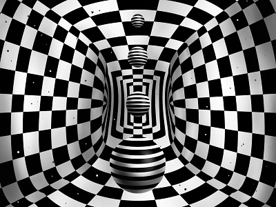 Archetypes abstract illustration abstraction archetype black and white checkered graphic design kinetic op art optical illusion psychology sphere visual effect