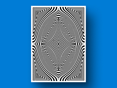 Oval tracery abstract plakat black white card deco geometric cover graphic design kinetic geometry modern poster op art optical illusion striped pattern visual effect