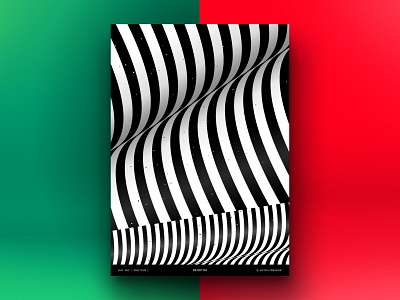 Bending abstract poster black white cover geometric pattern graphic design kinetic background op art optical illusion parametric geometry plakat visual effect wavy card