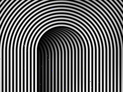 Hidden door architectural black white door geometric graphic design illustration kinetic op art optical illusion striped tunnel visual effect