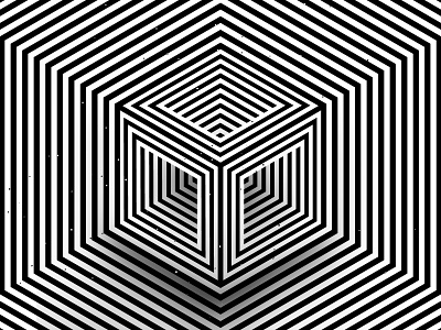 Cube abstract abstraction background black white cube geometric geometrical geometry graphic design hexagon impossible shape kinetic op art optical illusion striped symbol texture visual effect
