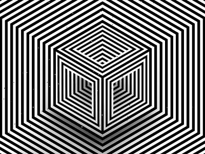 Cube abstract abstraction background black white cube geometric geometrical geometry graphic design hexagon impossible shape kinetic op art optical illusion striped symbol texture visual effect