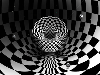 Bowl abstract abstraction background black white checkered geometric geometrical geometry graphic design hypnotic illustration kinetic op art optical illusion planet space striped texture trippy visual effect