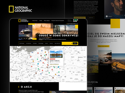 #JestTyleDoOdkrycia - National Geographic 💛🖤 adventure concept design map national geographic project ui uiux user experience userinterface ux webdesign website website design