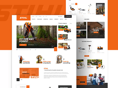 STIHL Redesign concept - Home aftereffects animation concept design forest fullscreen home motion motiondesign project redesign stihl tools ui uiux ux webdesign website