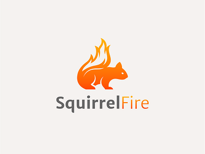 SquirrelFire animal fire logo silhouette squirrel unique