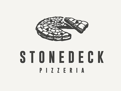 Stonedeck Pizzeria food and drink logo pizza logo stone unique
