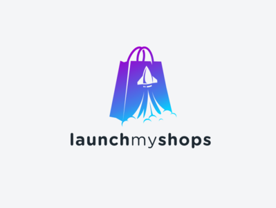 launch my shops creative logo market online shop vector