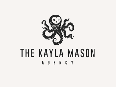 the kayla mason agency animal bird combination logo octopus owl silhouette unique