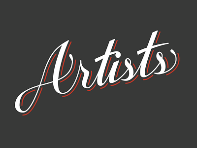 Artists lettering