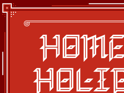 Home For The Holidays border calligraphy christmas decoration inline lettering red xmas