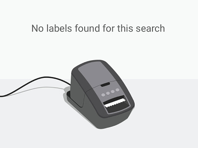No Labels Found empty state filter illustration modal search ui ux zero state
