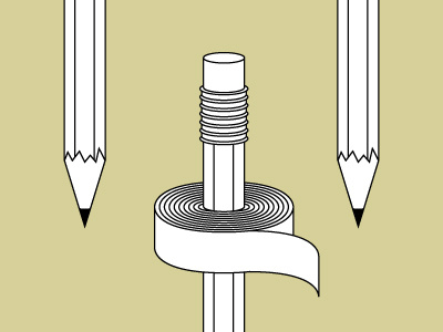 Tape on a pencil