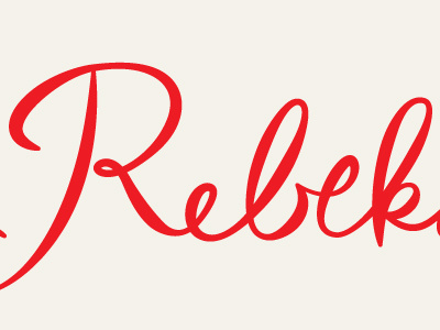 Reba Lettering cursive custom illustrator lettering red script