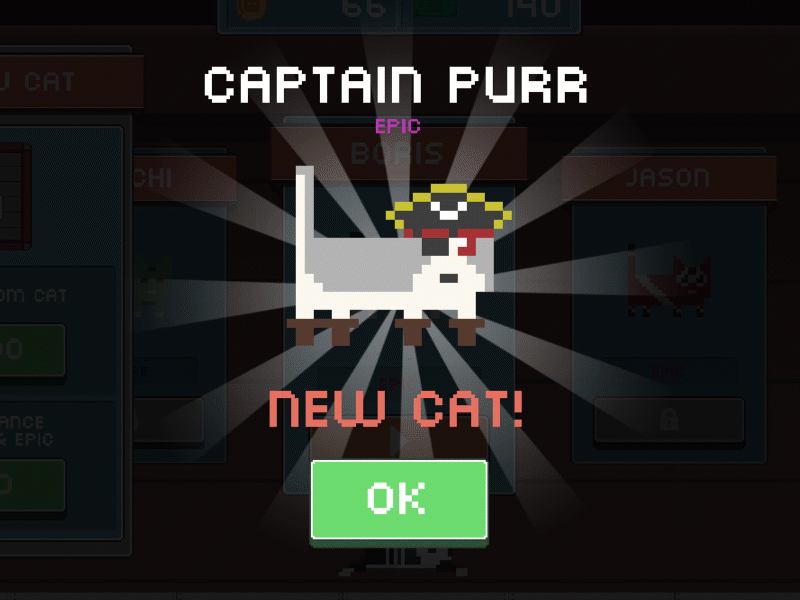 Infinite Meow - Captain Purr cat cats game indie infinite meow mobile pixel pixel art unity unity3d videogame