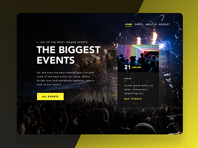 Event Webdesign Concept event party tickets ui ux webdesign