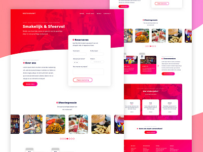 Dutch Restaurant/Bar Website bar branding design dutch events food gradient modern purple red restaurant ui ux webdesign