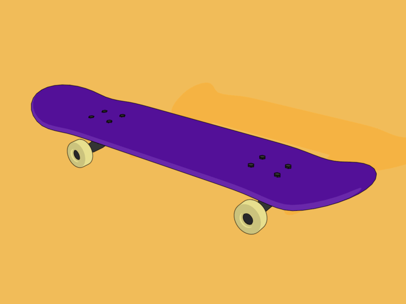 Skateboard Kickflip animation cinema 4d render skateboard skater sketch and toon