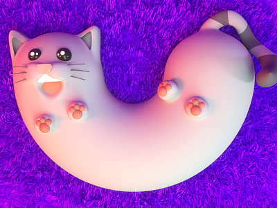 U 36daysoftype 3d 4d art c4d cat cats cinema4d dribbble illustration octane