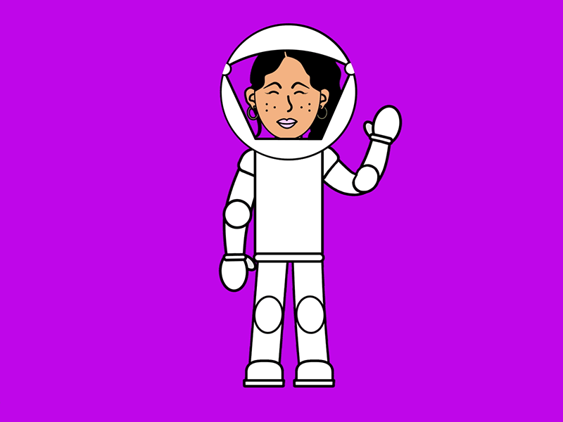 Mable Spacewoman Front ae after and animation character duik effects joysticks sliders vector