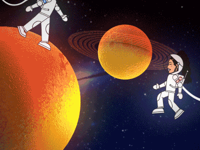Planet Dance Spacemen cinema4d duik illustration jax jones joysticks mable music planet space spacemen