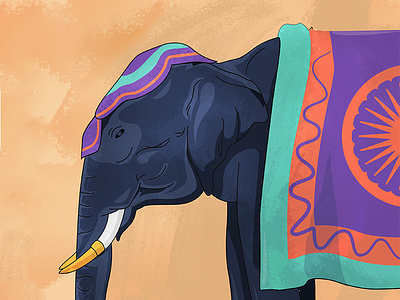 Indian Elephant Sketch colour drawing dribbble elephant elephant logo photoshop art sketch sketching