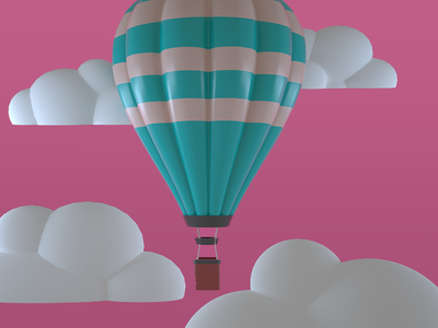 Hot Air Balloon 3d animation c4d cinema4d hot air balloon hot air balloons illustration octane render