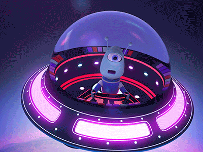 Alien Spaceship 3d animation c4d character cinema4d dribbble illustration octane space